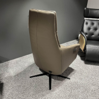 Contur - Drehsessel Possitano Leder WM Schlamm Beige Gestell Metall Schwarz - 5