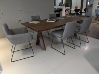 KFF - Tischgruppe Furca 6 Stühlen Faye Stoff 1202 Greige Füße Metall Schwarz - 9