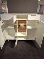 Quadrato - Highboard Caspara Weiß Lackiert Eiche Bianco Massiv - 4