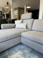 Brühl - Ecksofa Alba All In One Stoff 3690 45 Grau Beige Schwebefuß Clou Nussbaum Dunkel Mit Sitztiefenverstellung - 5