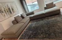 B&B Italia - Ecksofa Michel Club Stoff Super Aramis Stein Beige Füße Bronzefarben - 3