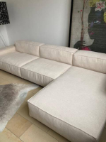 Living Divani - Corner sofa Neowall fabric Khali Top color 02 Beige Cream with 3 cushions - 6