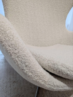 Fritz Hansen - Sessel Egg Chair Stoff Karakorum Ecumee 007 Weiß Kreuzfuß Aluminium - 6