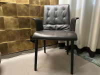 Walter Knoll - Stuhl Liz Wood 1323 Leder Congress 1399 Dark Bronze Braun Gestell Eiche Geflammt - 3