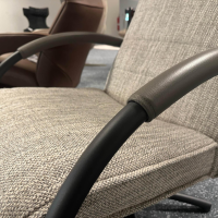 Jori - Relaxsessel Mensana JR 7260 Mono Move Medi Stoff Dodo C0207 Creme Hellgrau Meliert 5 Sternfuß Dunkelgrau Lackiert - 6