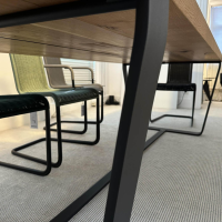 Janua - Esstisch Clamp Platte Eiche Altholz Natur Geölt Gestell Stahl RAL 9005 Tiefschwarz Schwarz Pulverbeschichtet - 5