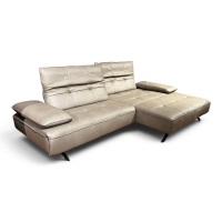 JOOP! - Ecksofa 8111 Square Leder 22 Soft Nappa Shadow Grau Beige Füße Metall Schwarz Mit Elektrischer Verstellung - 7