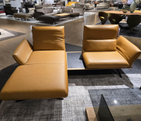 Koinor - Ecksofa Ceda Leder B Bonito Sole Gelb Metallkufe Schwarz Matt Pulverbeschichtet Inklusive Zwischentisch Und Nierenkissen - 3