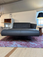 Walter Knoll - Recamiere Bundle 630-15 Leder Chasmere 1341 Slate Schwarz Füße Matt Schwarz Ohne Dekokissen Und Decke - 3