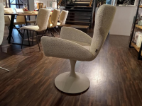 Musterring - Essgruppe JustB Esstischplatte Lack Seidengrau Stoff Bouclé Elegant Wish Champagne Beige - 3