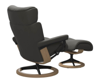 Stressless - Sessel Magic M Leder Paloma Metal Grey Grau Gestell Signature Metall Schwarz Matt Holz Eiche Mit Hocker - 3