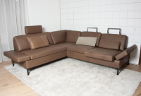 Brühl - Sofa Alba Leder Lama 5669 25 Braun Winkelfuß Schwarz Pulverbeschichtet Höhenverstellbar - 4