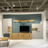 Mondo - Wohnwand Artist Lack Grau Mit Beleuchtung Und TV-Halter Wandbefestigung - 4