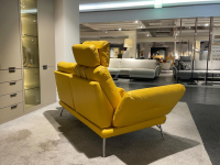 Mondo - Sofa Assea R Leder Cento 620 Gialto T Gelb Metallfuß 498 Chrom Glänzend Inklusive Kissen - 4