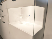 Nobilia - Highboard Nizza Eiche Montreal Nachbildung 126 Weiß Inklusive LED Beleuchtung - 3