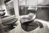 Giorgetti - Ruhesessel Auckland Mit Hocker Auckland Leder 13X606 Kreuzfuß Schwarzmatt - 8