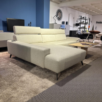 SEDDA - Ecksofa Diva Stoff Liverpool Natur 16 Beige Fuß Aluminium Schwarz Matt Mit Wärmesystem - 2