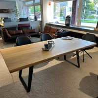 Global - Esstisch Lina Platte Wildeiche Natur Geölt Natürliche Baumkante Gestell Schwarz - 7