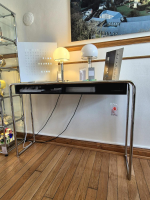 Thonet - Konsolentisch B 108 Holzkorpus RAL 9005 Lackiert Schwarz Gestell Stahlrohr Verchromt - 3