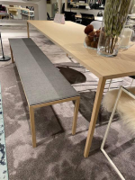 Arco - Essgruppe Slim Und Frame Platte Duramas Semi Massiv Eiche Weiß Geölt Sitzkissen Stoff Grau Gestell Epoxy White Weiß - 3