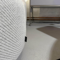 Ligne Roset - Sessel Pumpkin Stoff Coda 100 Creme Noir Mit Drehgestell Inklusive Hocker - 6