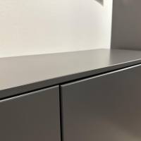 Rietberger Möbelwerke - Wohnwand Deviso Lack Schiefergrau Mit Glasböden Und Beleuchtung - 8