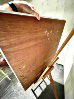 Deknudt - Spiegel Rahmen Holz Rosenmuster Terracotta Rosa Rot Mit Facettenschliff - 2