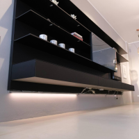 Rimadesio - Wandkomposition Abacus Living Nero Opaco 102 Mit Beleuchtung - 10