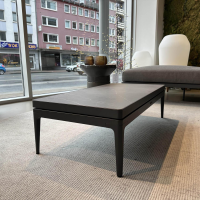 Gloster - Kaffeetisch Grid Platte Keramik Nero Schwarz Gestell Aluminium Meteor Schwarz Pulverbeschichtet - 4