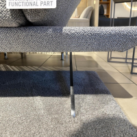 Koinor - Ecksofa Wesley Stoff 13 Cosmos 20 Grau Metallkufe Nickel Satiniert Edelstahloptik Mit Verstellung - 2