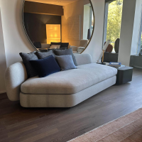 Poliform - Sofa Loro Piana Stoff Tiepolo Light Marnego Grau Füße Schwarz ohne Kissen - 5