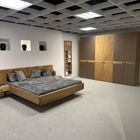 Anrei - Schlafzimmer Sol Asteiche Gebürstet Natur Geölt Farbglas Bronce Matt Mit Ledergriff Rock Grau Schwarz - 5