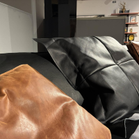 Contur - Sofa Aprino XXL Leder Pueblo 68601 Schwarz Füße Schwarz Inklusive Kissen - 4