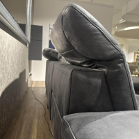 Paul Lindberg - Ecksofa Deno PL Leder W9 Schwarz Füße Metall Schwarz Mit Relaxmotor - 4