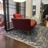 Vitra - Chaise Lounge Suita Klein Stoff Laser Farbe 35 Rot Moorbraun Untergestell Poliert - 5