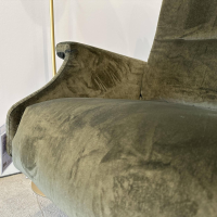 Bielefelder Werkstätten - Relaxsessel Dexter Stoff Amica Olivgrün Sternfuß Schwarz Matt mit motorischer Verstellung - 5