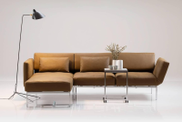 Brühl - Ecksofa Roro Soft Medium Leder La Plume 5663 44 Cognac Braun Gestell Metall Schwarz Pulverbeschichtet Inklusive Kissen - 2