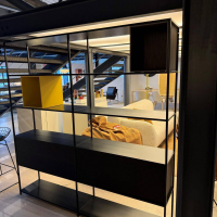MDF Italia - Regal Minima 3.0 Holz Grau Matt Lasiert Gestell Aluminium Schwarz - 3