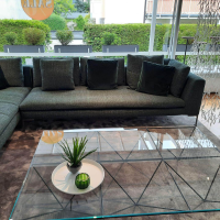 B&B Italia - Ecksofa Charles Carré Stoff Sirte Kiefergrün 2909417 Füße Metall Nickel - 9