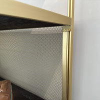 Janua - Shelf solid wood oak smoked anthracite oiled aluminium anodized Ev3 brass - 3