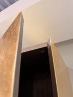 minottiitalia - Wohnwand Inpiedi Lack Interno Metall Gold Lack Coffee Braun Inklusive LED Beleuchtung - 6