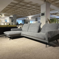 freistil Rolf Benz - Ecksofa 1560 Stoff 10 Bahama Grey Grau Fuß Metall Anthrazit - 3