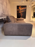 Cierre - Sofa Dolce Vita Lifestyle Leder Piumone Vintage Grigio Grau Beige Gestell Metall Schwarz Verchromt - 7