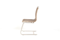 Lavida - 4er Set Freischwinger Jenny Mit Edelstahlgriff Macchiato Braun Beige Untergestell Rundrohr Edelstahl - 3