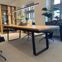 Team 7 - Esstisch Platte Eiche Wild Natur Geölt Gestell Metallkufe Schwarz Matt Pulverbeschichtet Mit Einlegeplatte - 5