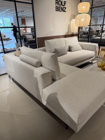 Rolf Benz - Ecksofa 424 Stoff 044.12 Seidengrau Grau Beige Füße Umbragrau Matt - 3