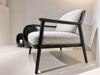 Bielefelder Werkstätten - Sessel Gatsby Stoff 12 Cooper Grau Gestell Esche Massiv Schwarz Gebeizt Inkl. Rückenkissen - 7