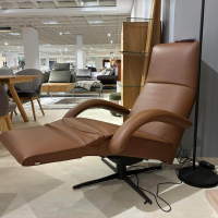 Jori - Relaxsessel Yoga 3391 Multi-Move Medi in Celia Tabacco Braun Metallgestell Gewellt Lackiert Schwarz Mit Motorischer Rückenlehne Inkl. Verstellbarer Kopfstütze - 4