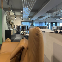 Brühl - Sofa Roro Small Classic Leder Lama 5669 45 Beige Braun Gestell Metall Verchromt Mit Klappbaren Armlehnen - 7