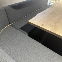 Voglauer - Essgruppe V Tektura Bank Und Stuhl Stoff Select Basaltbraun Braun Metallgestell Tisch Wildeiche Rustiko Schwarz - 4